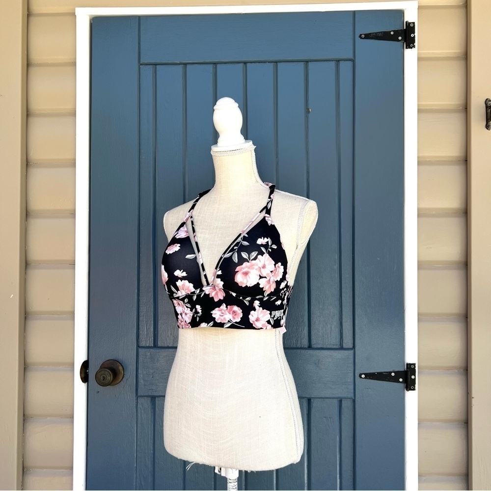 Victoria’s Secret PINK brand Bralette floral print/black  Women Size L